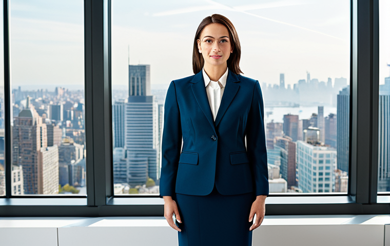 Professional Businesswoman**

A professional businesswoman in a tailored business suit, confidently standing in a bright, modern office with large windows overlooking a cityscape, fully clothed, appropriate attire, safe for work, perfect anatomy, natural proportions, professional photography, high quality.

**
