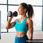 Home 15 고단백 저지방 식단을 위한 영양 보충제 - **Prompt 1: Post-Workout Vitality**
"A fit, athletic woman in her late 20s or early 30s, with a ...