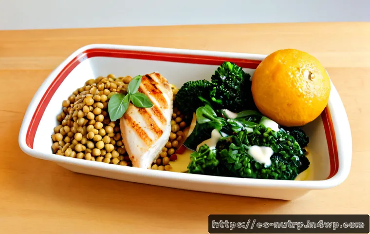 Home 13 고단백 저지방 식단과 면역력 증진 - Photorealistic overhead kitchen scene of a high-protein, low-fat Mediterranean meal for immune suppo...